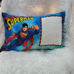 Personalized Kids Photo Cushion with Superhero Theme and Custom Photo Print for Birthday Gifts and Kids Room Decoration