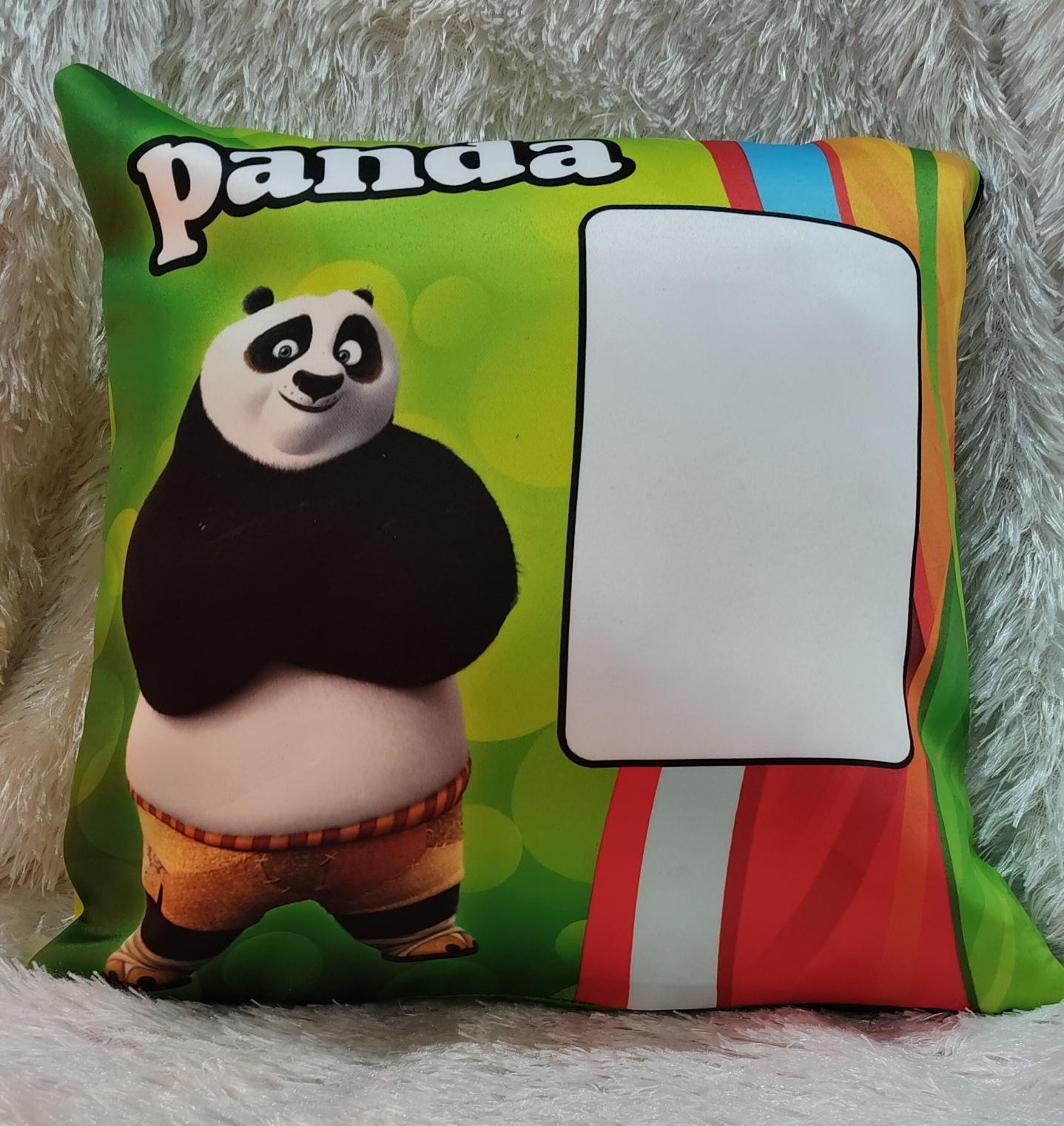 Personalized Kung Fu Panda cushion with custom photo or name printing for kids birthday gifts and room decoration.