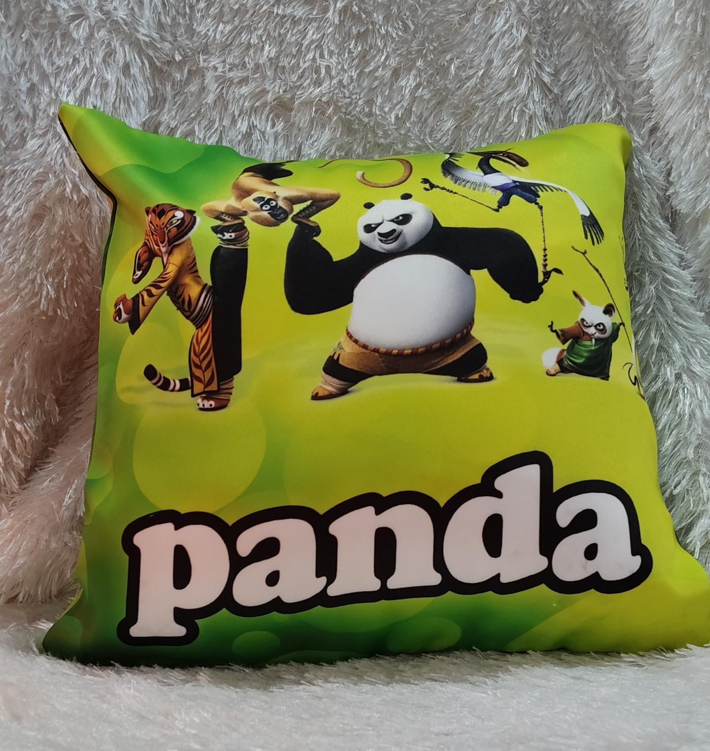 Personalized Kung Fu Panda cushion with custom photo or name printing for kids birthday gifts and room decoration.