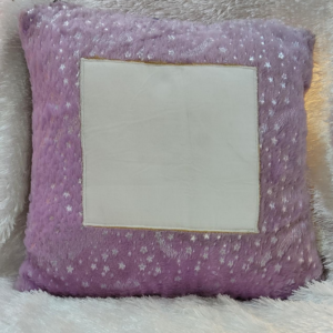 Personalized Purple Foil Fur Cushion with Custom Photo Print and Soft Fur Fabric for Gifts and Home Decor