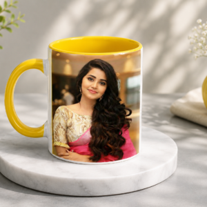Yellow Colour 3-Tone Mug | Personalized Photo Printed Ceramic Coffee Mug