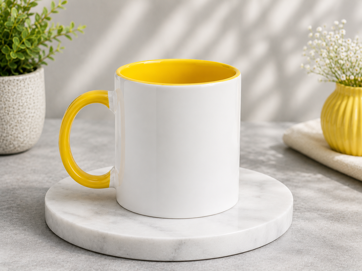 Yellow Colour 3-Tone Mug | Personalized Photo Printed Ceramic Coffee Mug - Image 3