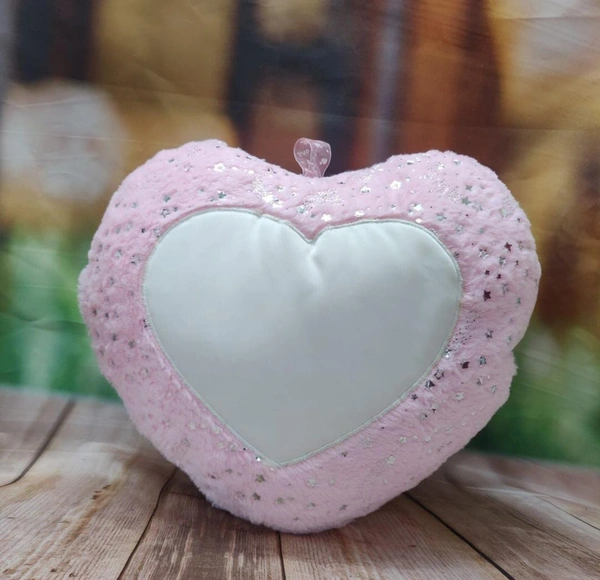 Personalized heart photo pillow with plush foil fabric and custom photo printing, perfect for anniversaries, Valentine's Day, and gifting.