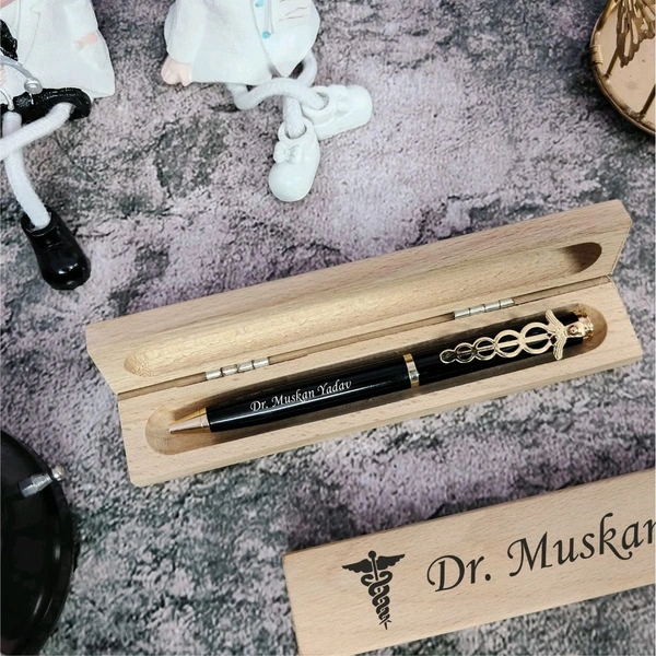 Wooden Pen Box with Custom Name Engraving - Image 2