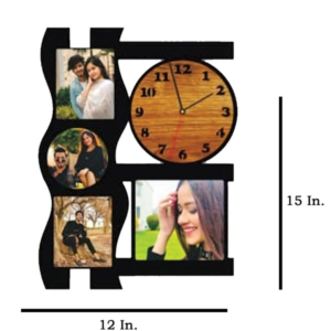 Photo Clock Frame 12x15 Personalized MDF Wall Clock Frame
