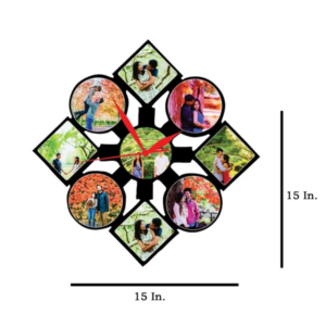 Photo Clock Frame 15x15 Personalized MDF Wall Clock