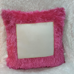 Pink Fur Photo Cushion Personalized Square Photo Pillow