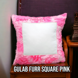 Pink Gulab Fur Photo Cushion Personalized Square Pillow