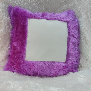 Purple Fur Photo Cushion | Personalized Square Photo Pillow Gift
