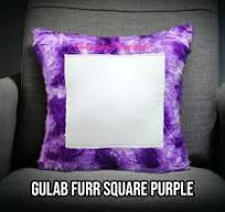 Purple Gulab Fur Photo Cushion Personalized Square Pillow