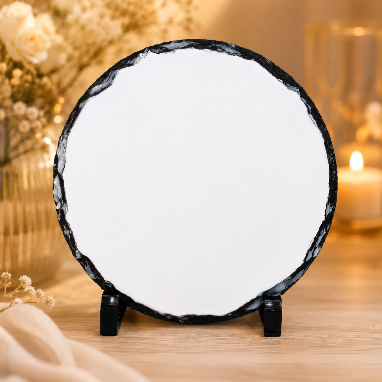 Round Shape Rock Stone Frame – Personalized Photo Print - Image 2