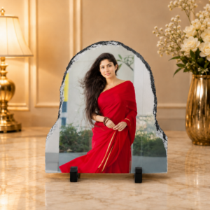 Round Head Rock Frame Small Personalized Natural Slate Stone Photo Frame