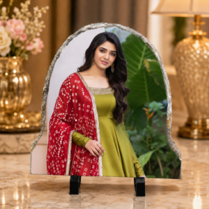 Round Head Rock Frame big size Personalized Natural Slate Stone Photo Frame