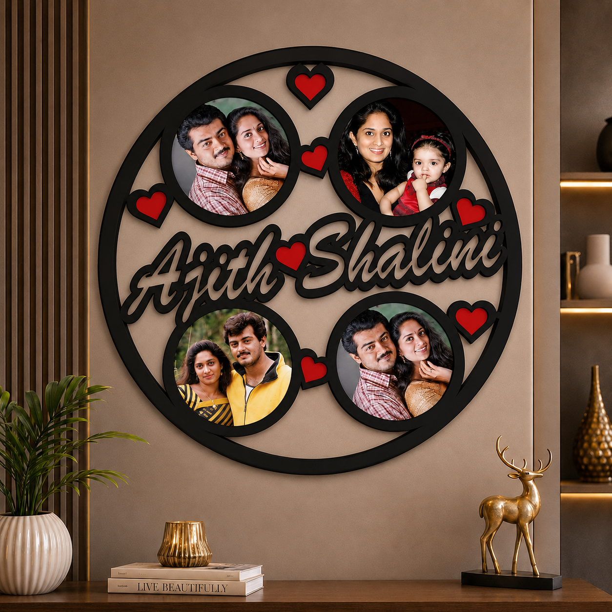 16x16 Inch Round Neon LED Frame – Personalized MDF Photo Frame - Image 3
