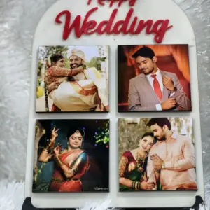 ALT: 9x10 inch MDF Happy Wedding table frame front view