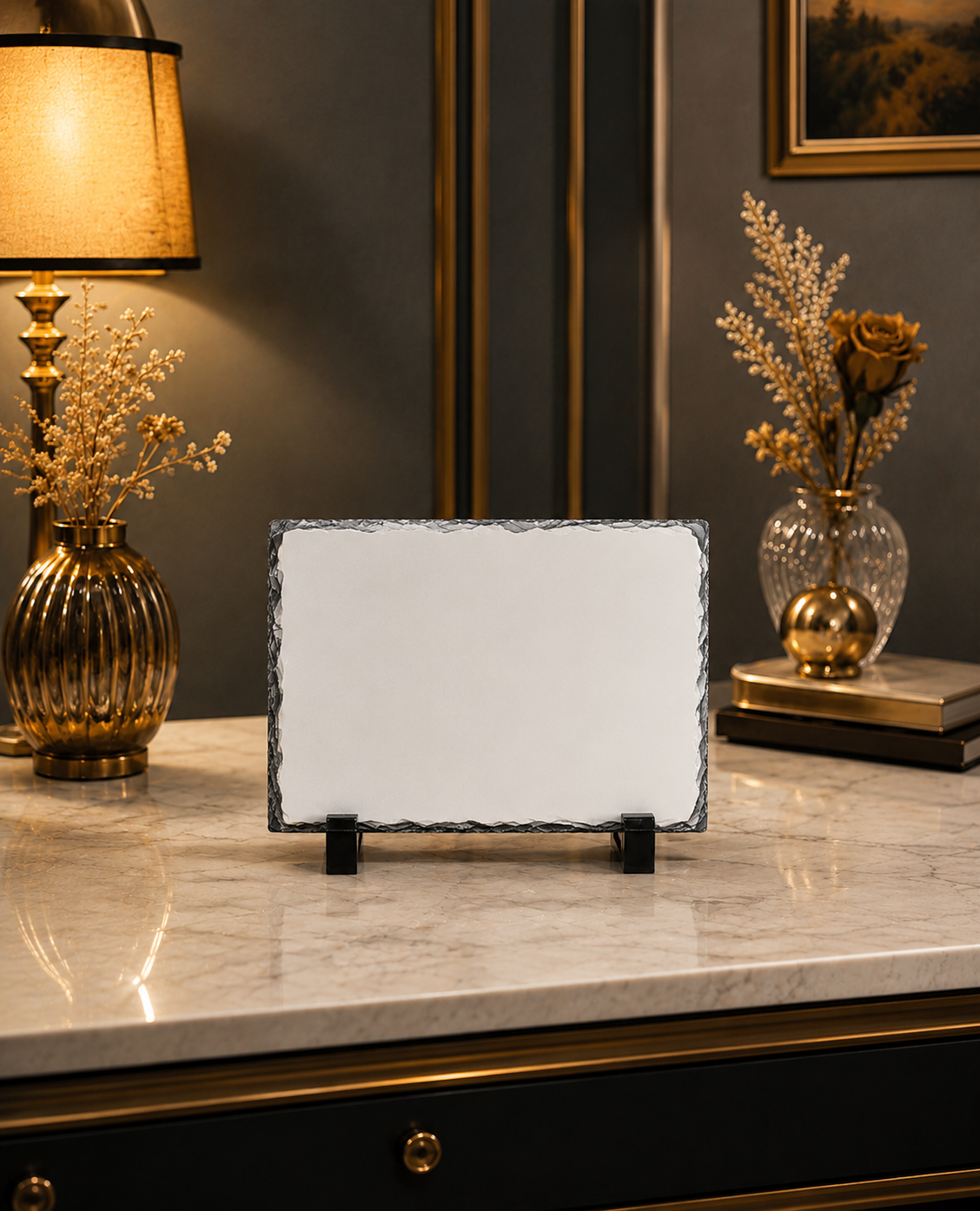 Small Rock Frame 6x4 Personalized Natural Slate Photo Frame - Image 2