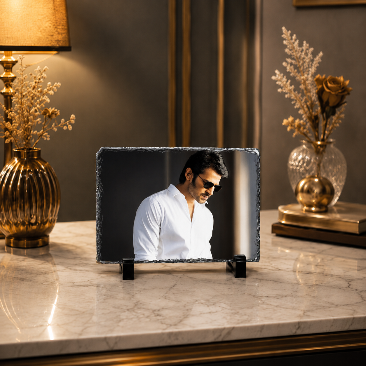 Small Rock Frame 6x4 Personalized Natural Slate Photo Frame
