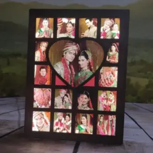 Wedding LED Photo Collage Frame | Personalized Marriage LED Memory Frame
