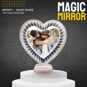 White Heart Infinity Magic Mirror LED Tunnel Light