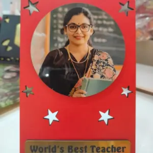 World’s Best Teacher Red MDF Table Frame