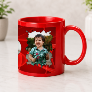 red patch mug, personalized mug, photo mug, custom mug, red coffee mug, ceramic mug, printed mug, sublimation mug, gift mug, custom photo mug, birthday gift mug, promotional mug