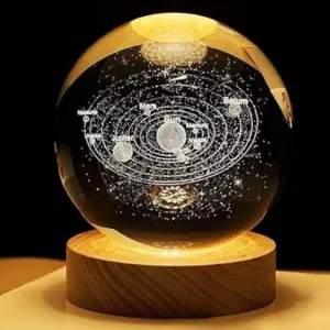 Solar Crystal Ball 3D Engraved Crystal