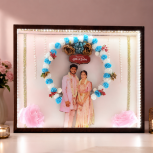 12x15 Size Photo frame with floral wedding theme Couple Photo Miniature LED BOX