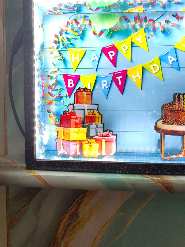 Birthday Theme β Cutout Miniature LED BOX MAZ01 β A4 Size - Image 4