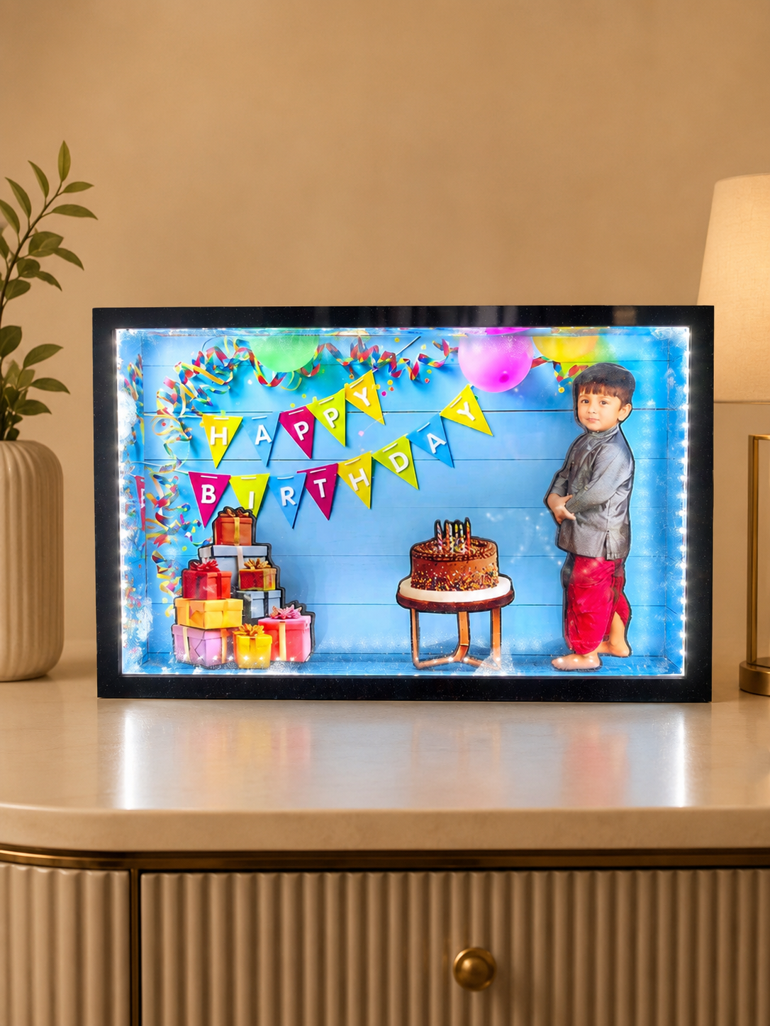 Birthday Theme Cutout Miniature LED BOX MAZ01 A4 Size