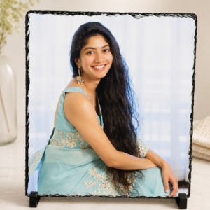 Custom 11x11 inch photo frame with stone-style border