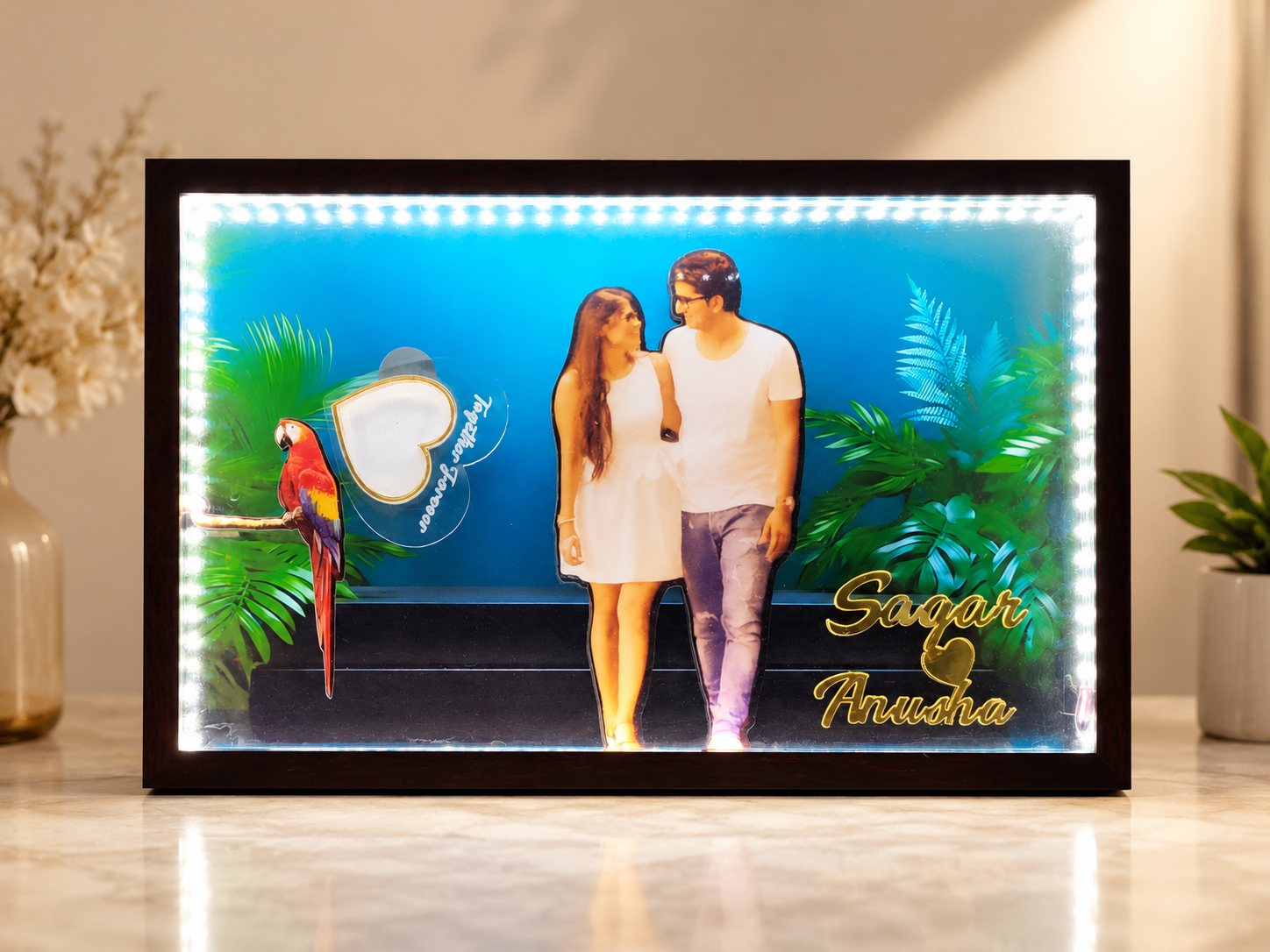 Cutout Miniature LED BOX A4 Size with couple photo