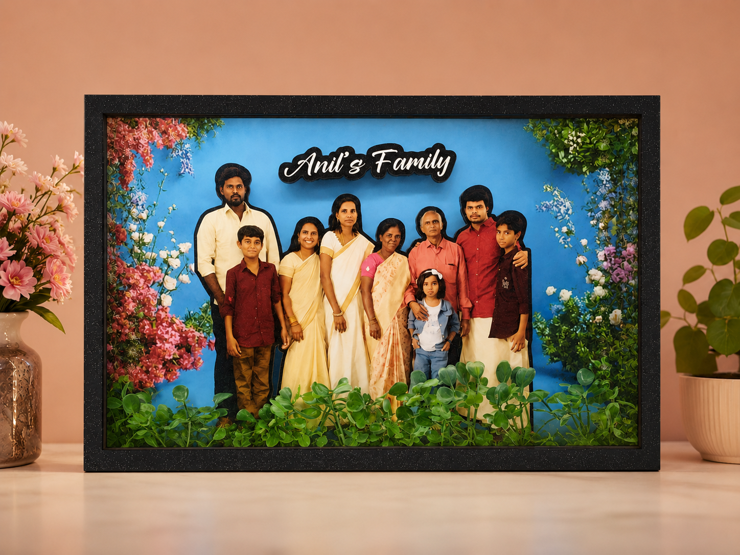 Family Group Cutout Miniature LED BOX โ A4 Size - Image 3