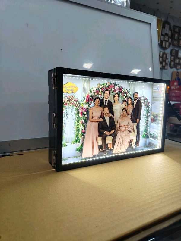 Family in Formal Suite โ Cutout Miniature LED BOX MAZ08 โ A4 Size - Image 3
