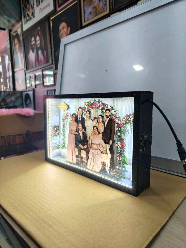 Family in Formal Suite โ Cutout Miniature LED BOX MAZ08 โ A4 Size - Image 4