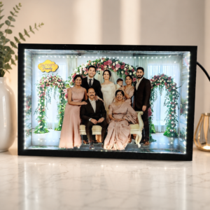 Personalized family miniature LED box frame A4 size
